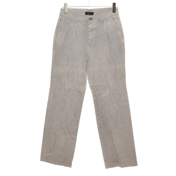◆102560 BASIS BROEK バージスブルック ツータック スラックス トラウザーパンツ 製品染め サイズ2 ガーメントダイ メンズ グレー 無地拍卖