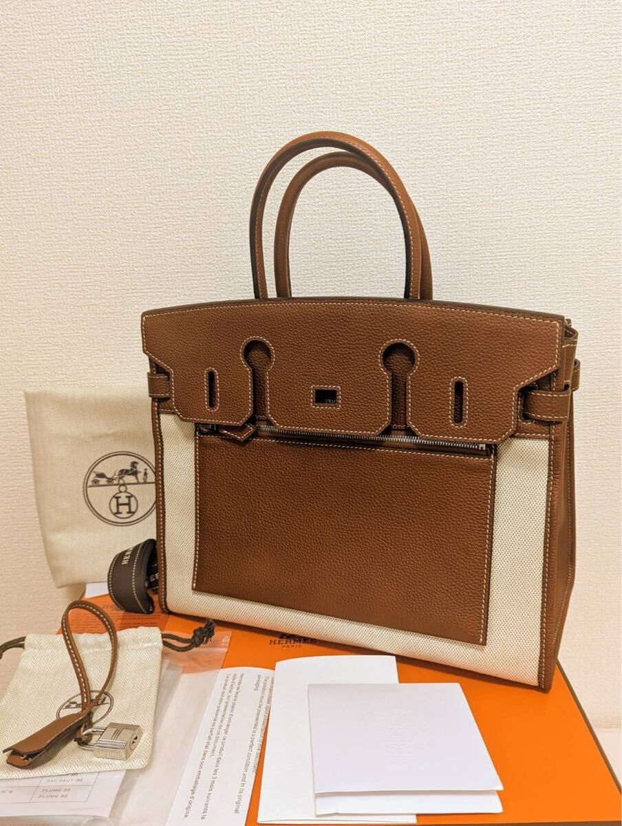 レア!新品バーキン30トゴ×トワルアッシュ☆本物 の子牛革☆春夏レディコレ 2A拍卖