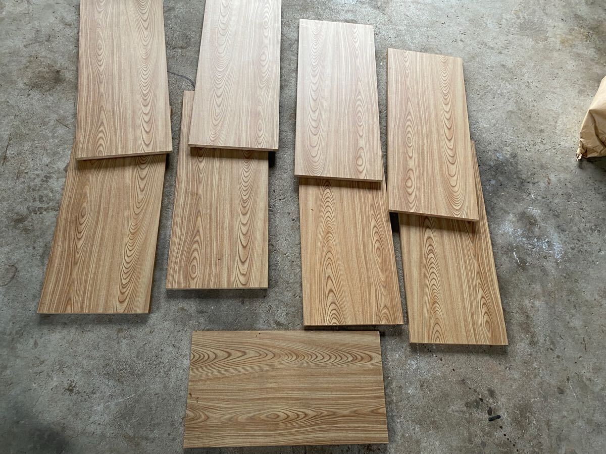 【送料無料】 棚板 板材 合板 8枚(752x290x厚さ15mm)と1枚(528x290x厚さ10mm) 合計9枚拍卖