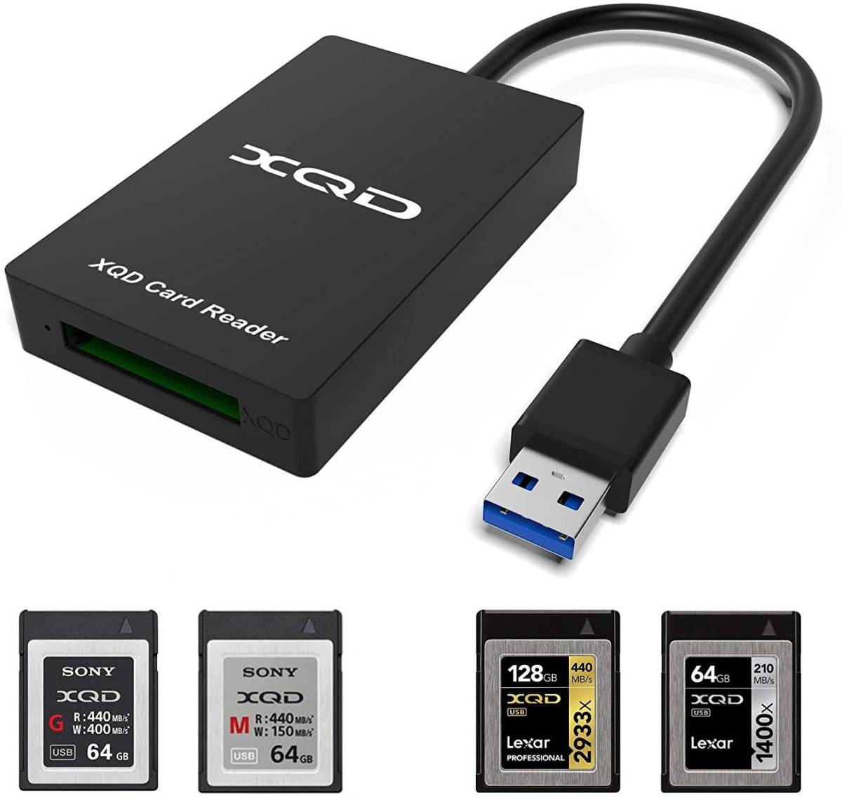 XQD カードリーダー XQDアダプター ソニー (SONY)M/Gメモリーカード Lexar USBマークカードに対応 USB3.0 高速転送拍卖