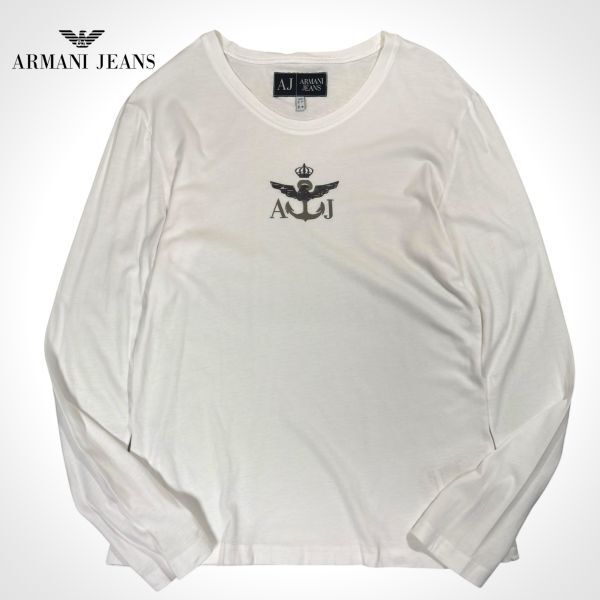 ★AJロゴプリント★ARMANI JEANS★長袖Tシャツ sizeM相当 ピスネーム アルマーニ ジーンズ 古着 クリーニング プレス済み H0047拍卖