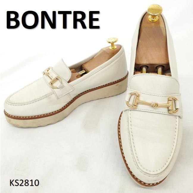 ボントレ 美品 厚底 ビットローファー レザー スペイン製 EU38拍卖