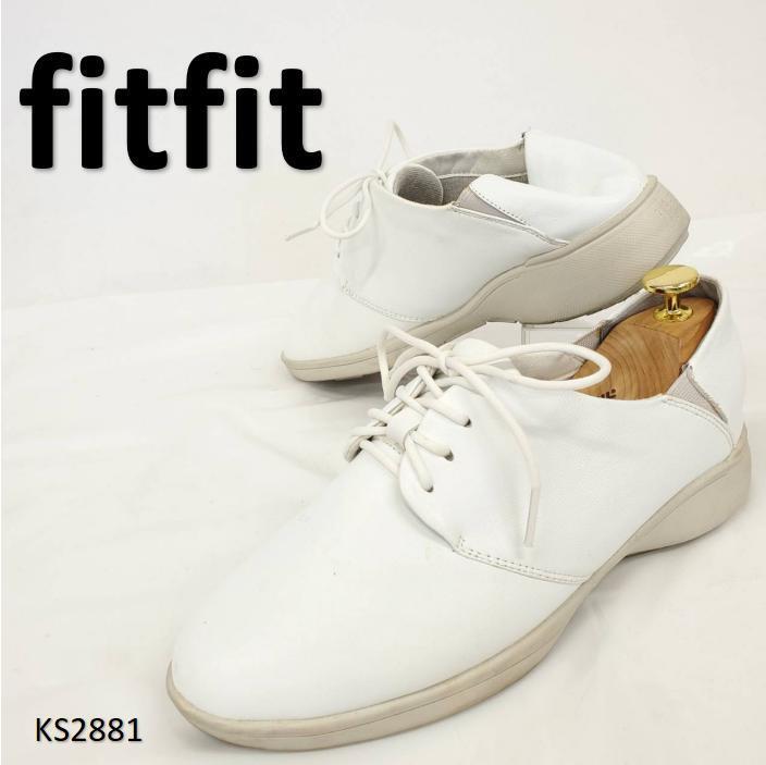 フィットフィット 2way バブーシュ レザー スニーカー 25cm ホワイト拍卖