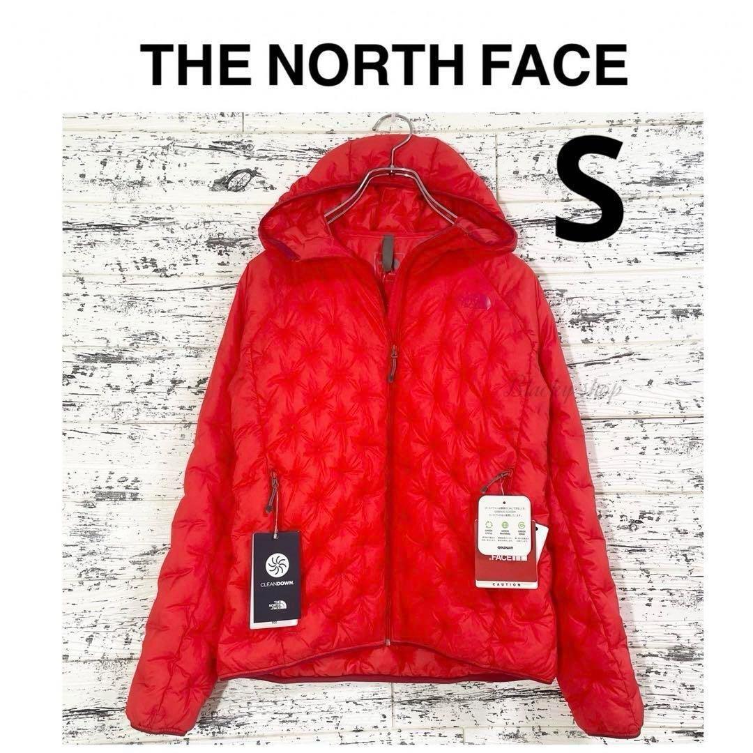 ノースフェイス ダウン ジャケット アストロライト フーディ タグ付き 未使用 赤 レディース S ナイロン 撥水 軽量 スタッフサック付拍卖