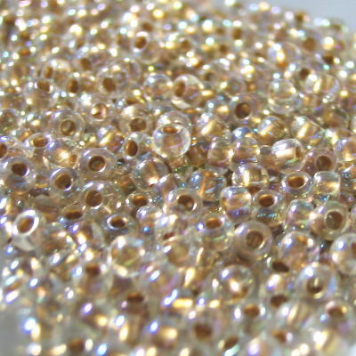 ★TOHO丸小ビーズ10g No.994★クリスタルゴールドラインレインボー薄★トーホー拍卖