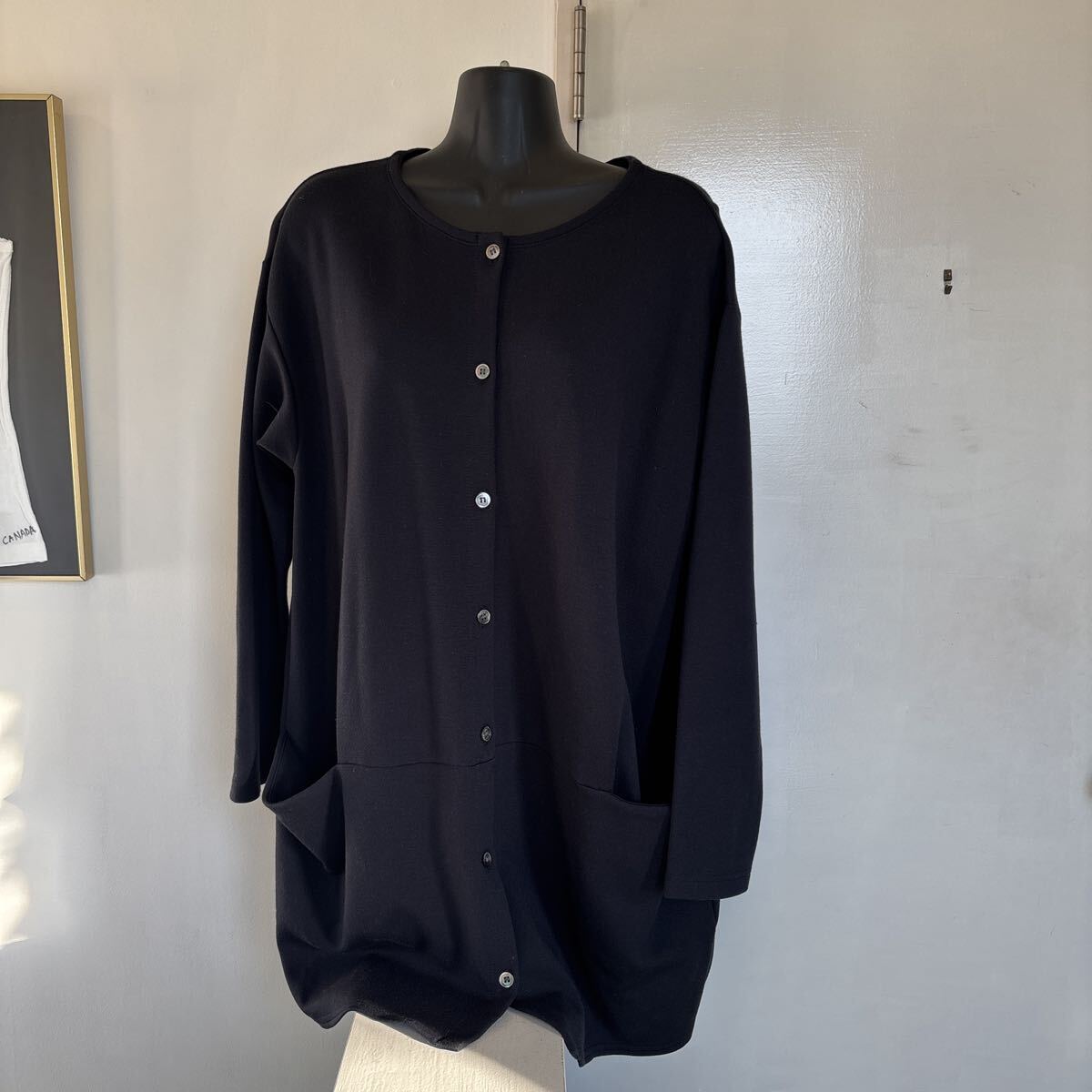 Y's for living ヨージヤマモト ロングジャケット チクチクしない素材 フリーサイズ ネイビー拍卖