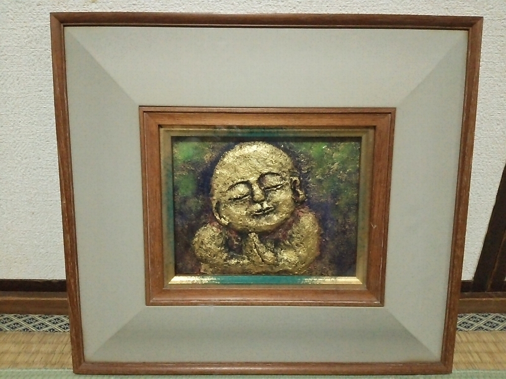 ★【一美堂】★小阪謙造★『京の石仏』★額39×35cm★【真作】★☆拍卖