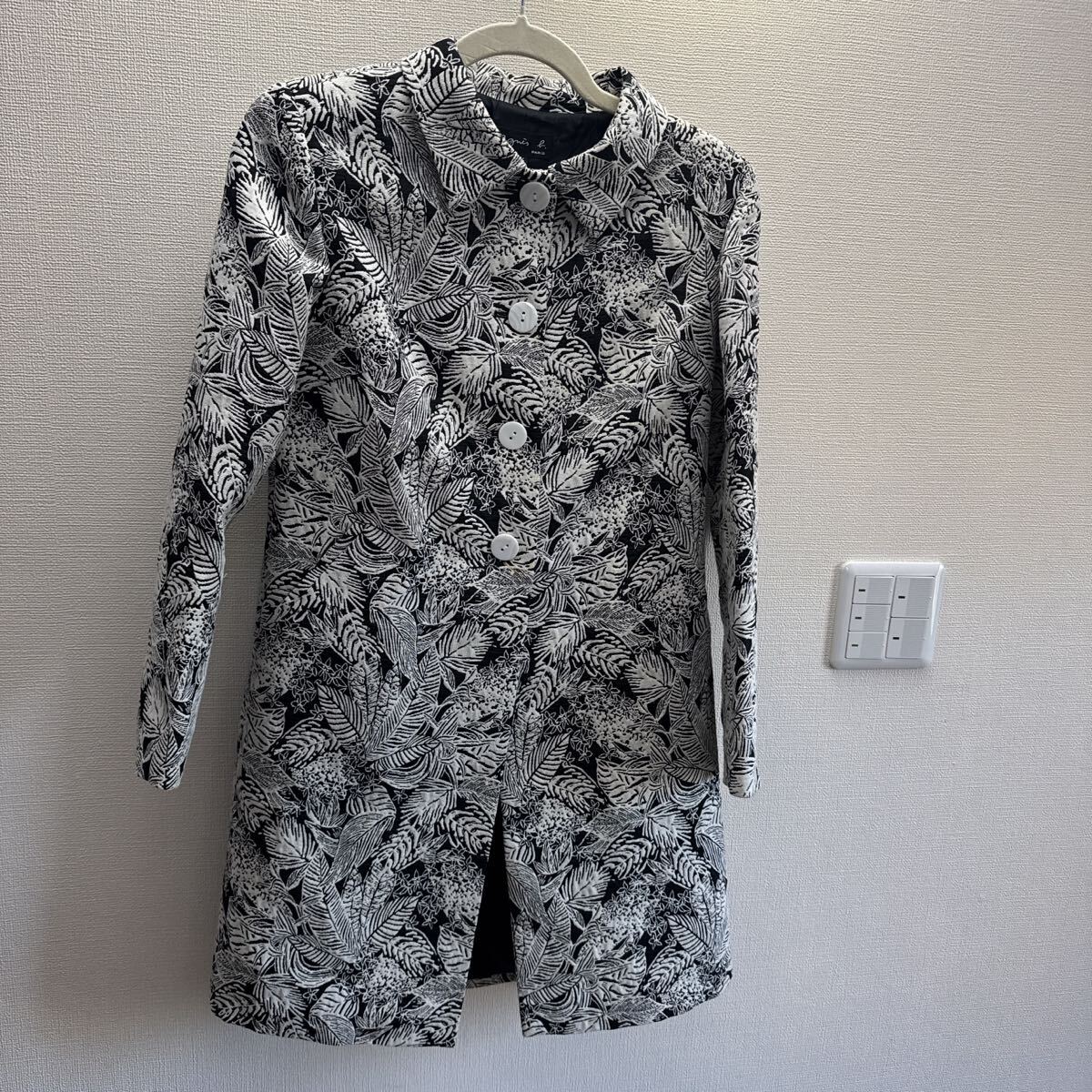 希少【ジャガード織り/ボダニカル総柄】アニエスベー/ステンカラーコート拍卖