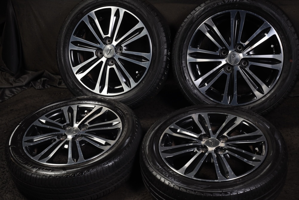 ★バリ山 165/60R15 ダイハツ純正アルミ 国産DUNLOP 2021年製 ラジアル 4本セット キャストアクティバタントムーヴウェイクミラ等拍卖