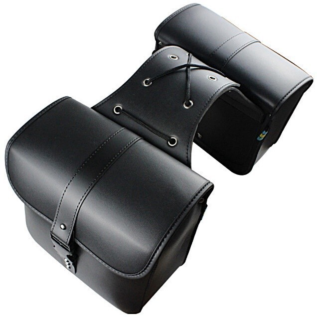 新品即決 バイク 汎用サイドバッグ 防水 左右2個セット 黒 ブラック サドルバッグ カブ モンキー ゴリラ EN400 XV400 VT400 イントルーダー拍卖