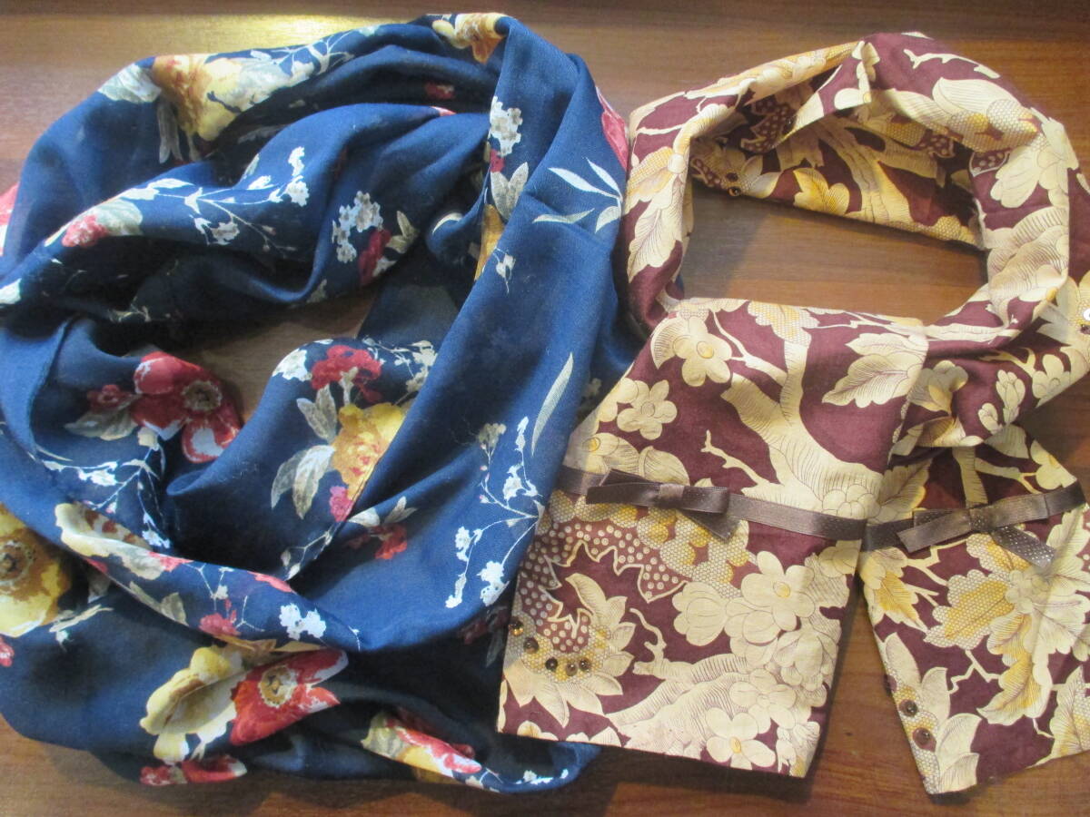 花柄☆ストール☆リボン☆スヌード☆スカーフ☆USAコットン☆おしゃれ☆ビーズ刺繍☆秋物☆ストール☆秋カラー☆ヨーロッパ輸入☆拍卖