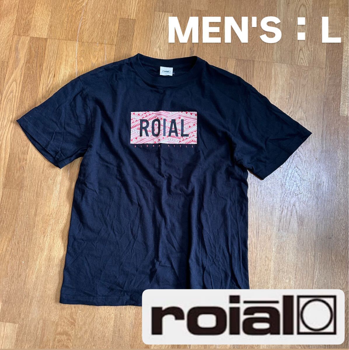 【roial】メンズ 半袖 Tシャツ Lサイズ ブラック サーフ/スケーター拍卖