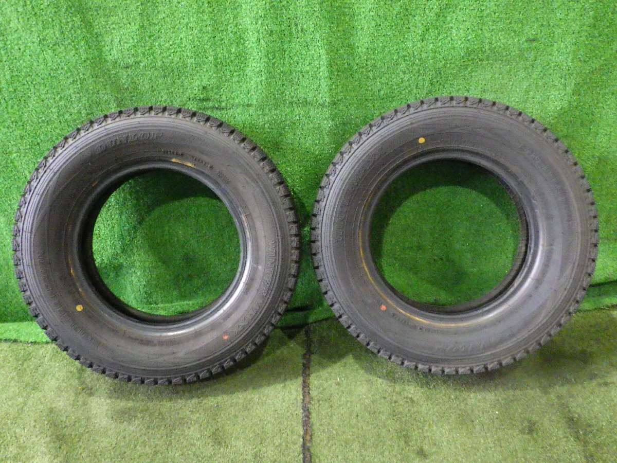 ◆ 2023年製 バリ溝 スタッドレスタイヤのみ 12インチ 2本 セット DUNLOP ダンロップ ウインターマックス 145/80R13 80/78N LT 中古 I148拍卖