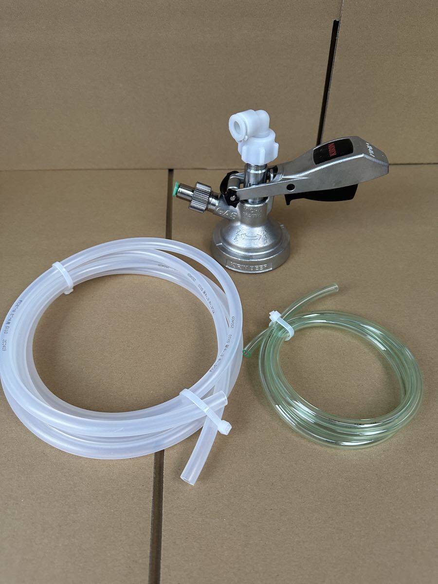 メーカー整備品・中古美品キリン社 生ビールヘッド 接続部品 生ビールサーバー ディスペンサー 新品ビールホース2m、新品ガスホース1m付き拍卖