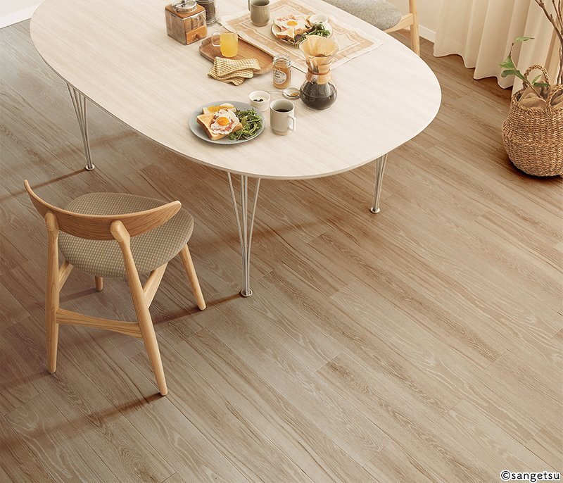 フロアタイル ビニル床タイル サンゲツ 品番WD2052 未使用品 床材 サイズ152.4㎜×914.4㎜x2.5㎜ 15枚 WD2052-15拍卖