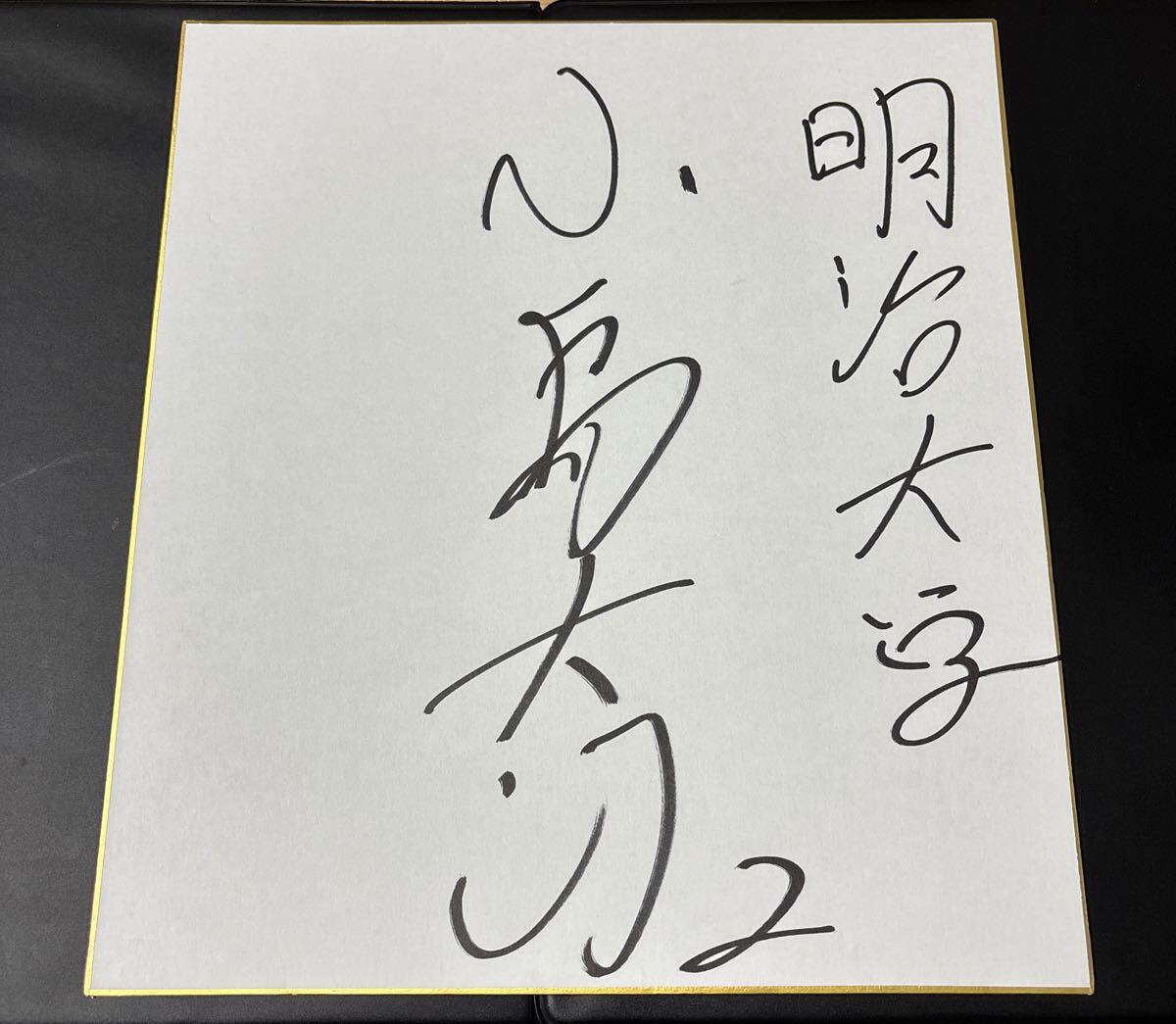 プロ野球 明治大学 小島大河 直筆サイン色紙 侍JAPAN入り 楷書サイン 埼玉西武ライオンズ一位指名公表 大学名入り拍卖