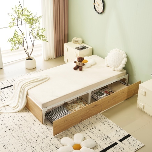 【ホワイト】 パイプベッド 折りたたみ ベッドフレーム シングル 軽量 持ち運び 組立簡単 ベッド 広げるだけで完成折りたたみベッ KU536拍卖