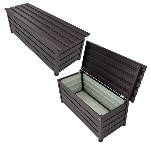 【サイズC 120cm 162L】物置 屋外 収納ベンチ 収納ボックス アルミ・カラー鋼製 ベンチストッカー 収納庫 小型 置き配 ストッカー KU350拍卖