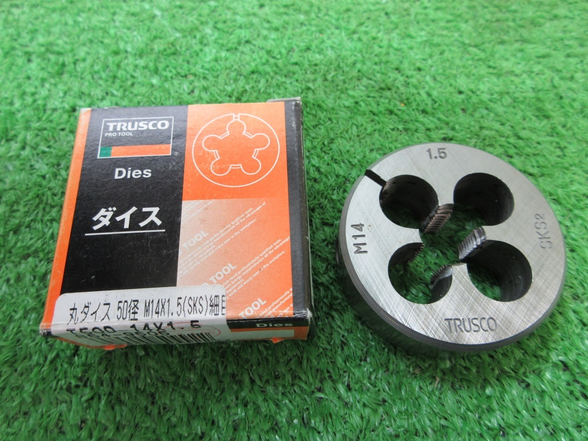 未使用品【 TRUSCO / トラスコ 】 T50D-14×1.5 丸ダイス 50径 M14×1.5 細目 SKS拍卖