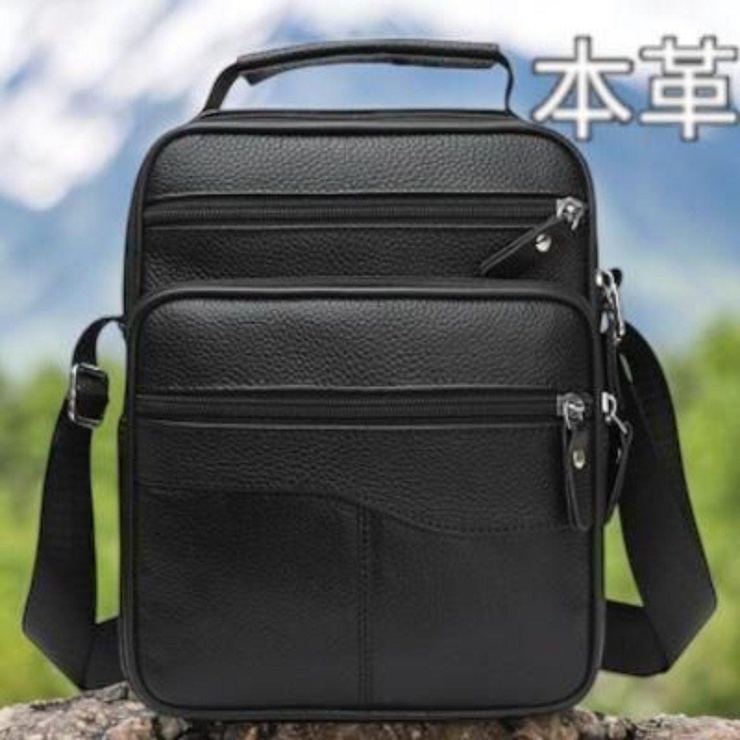 ショルダーバッグ 本革 牛革 2wayバッグ 斜め掛けバッグ 肩掛け ハンドバック 高品質 ビジネス 軽量 男女兼用 新品 黒色 送料無料 最短発送拍卖