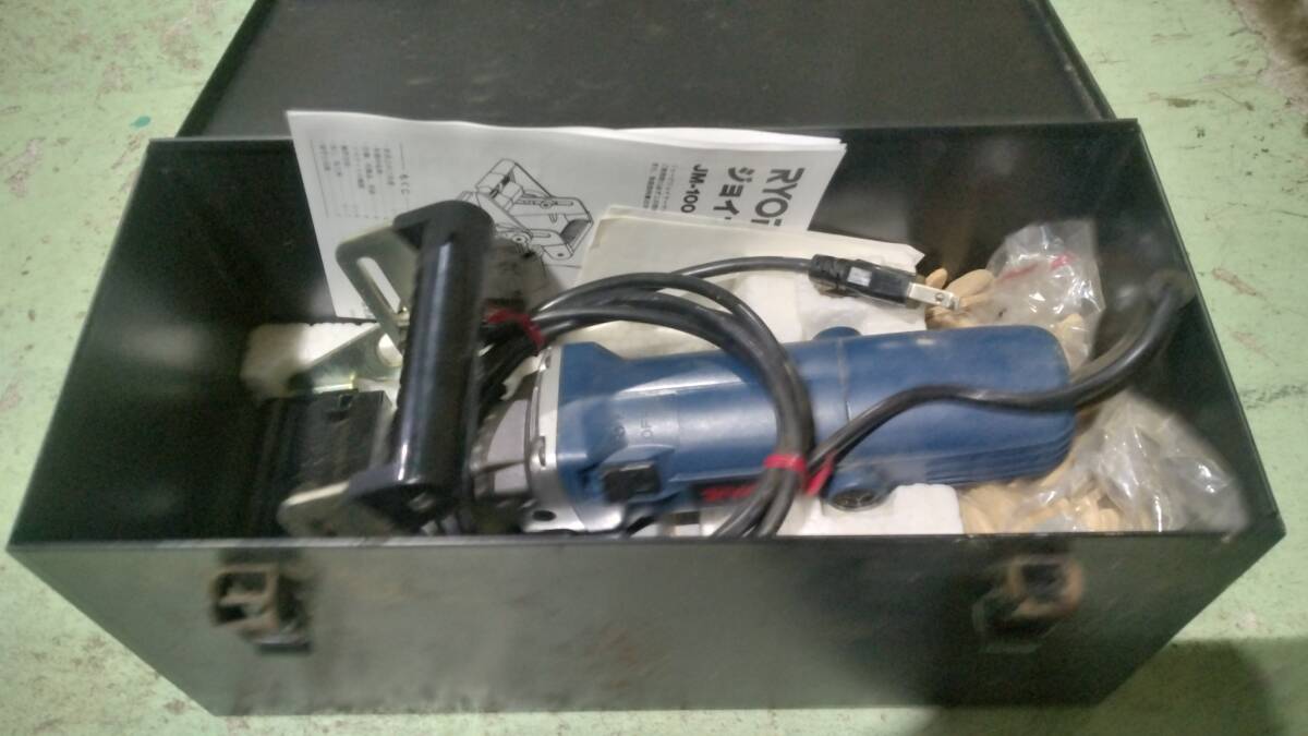 ジョイナーマシン 中古 リョービ JM-100 ジョイントカッター カッター、取説、ケース ビスケット付 通電確認済み  拍卖