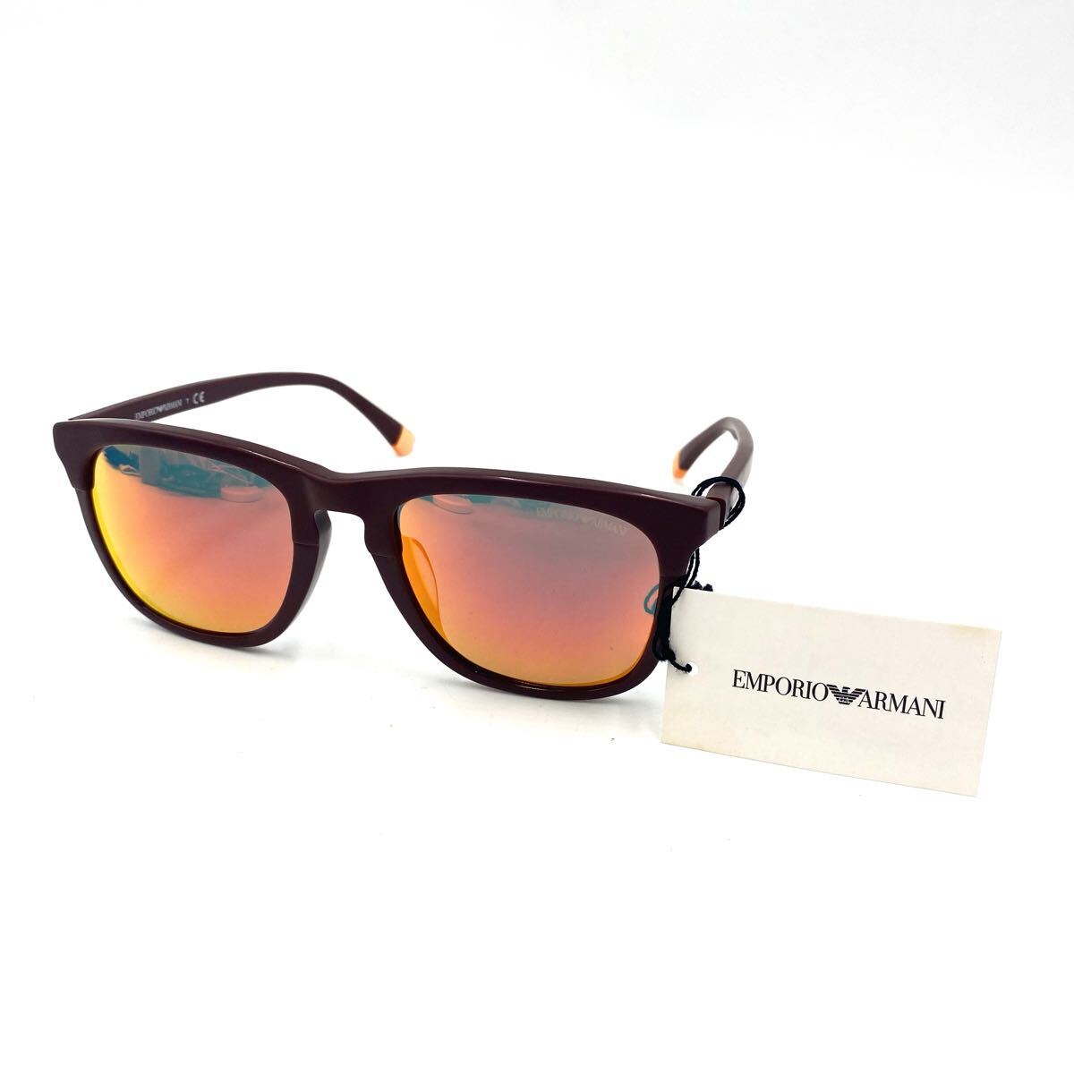 未使用保管品 EMPORIO ARMANI エンポリオ アルマーニ サングラス アイウェア ウェリントン 蛍光 スポーツ 遮光 BSK519拍卖