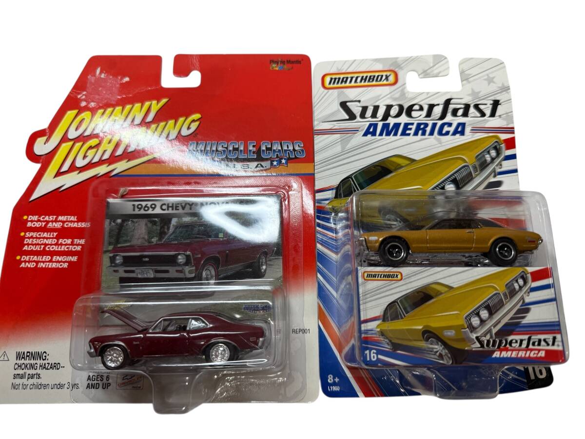 ●S7-10-286 JOHNNY LIGHTNING MUSCLE CARS USA MATCHBOX Superfast AMERICA 2台おまとめ 未開封拍卖