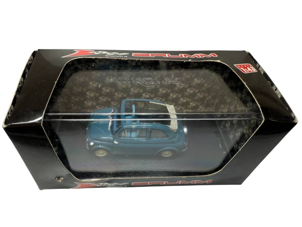 ●S7-10-327 BRUMM ブルム フィアット Nuova 500 オープンルーフ 1957 ライトブルー 1/43スケール ミニカー 保管品拍卖