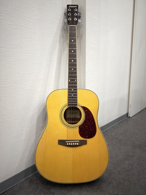 ●H7-9-38 Legend LAW-25NL レジェンド ビンテージ アコースティックギター ブラウン 現状品 ソフトケース付 弦楽器 音楽 拍卖