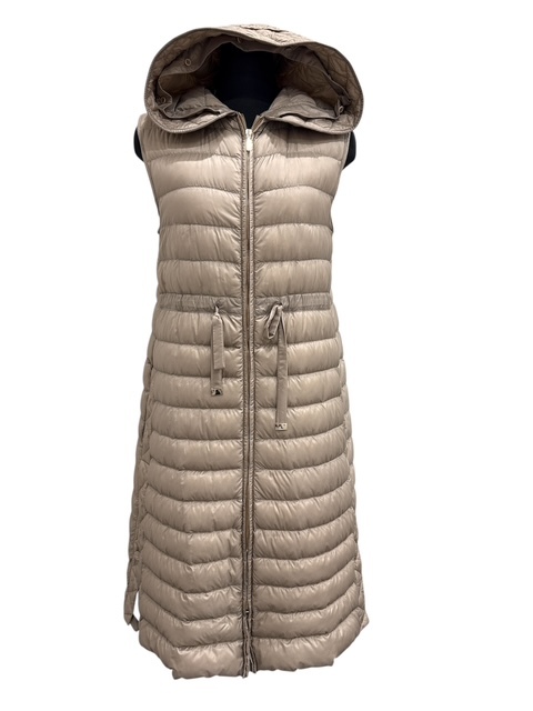 ●H7-10-16 MaxMara マックスマーラ THE CUBE 90%down・10%feather ロングジレ/ベストコート 34サイズ拍卖