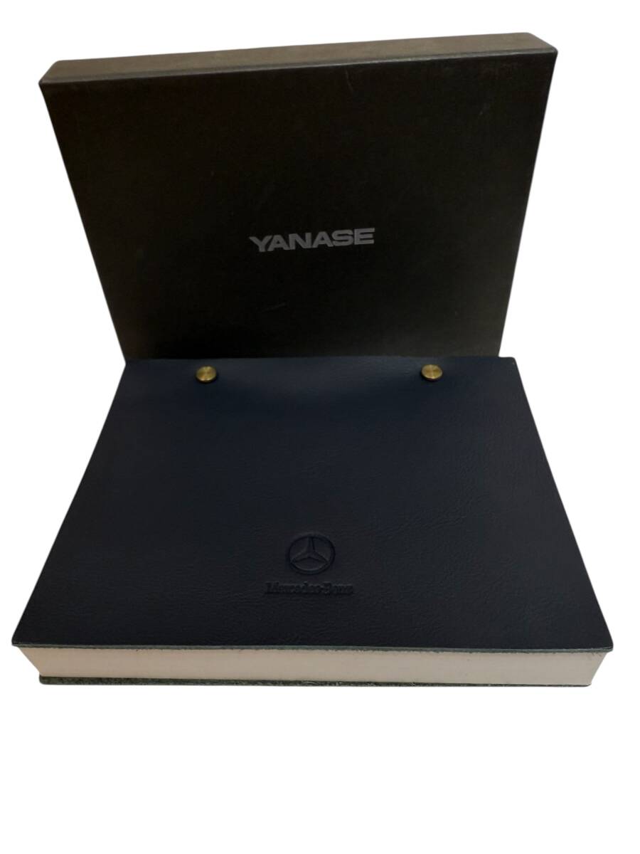 ●H7-10-71 YANASE メルセデス・ベンツ 革製 カバー メモ帳 未使用品 箱付 非売品拍卖