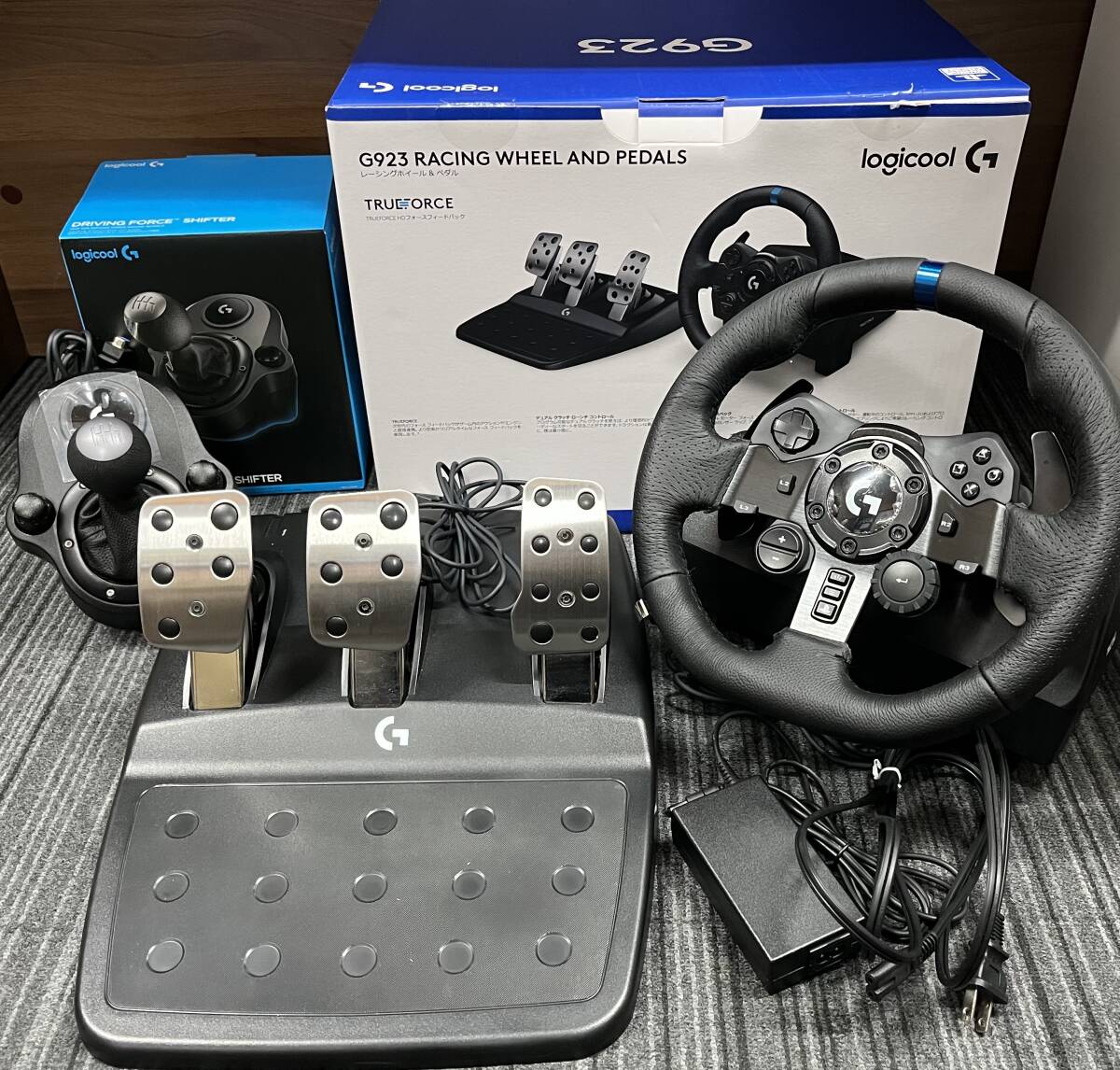 Logicool G923 レーシングホイール & ペダル シフター シフトノブ playstation プレーステーション プレステ 保管品 注目99円スタート拍卖