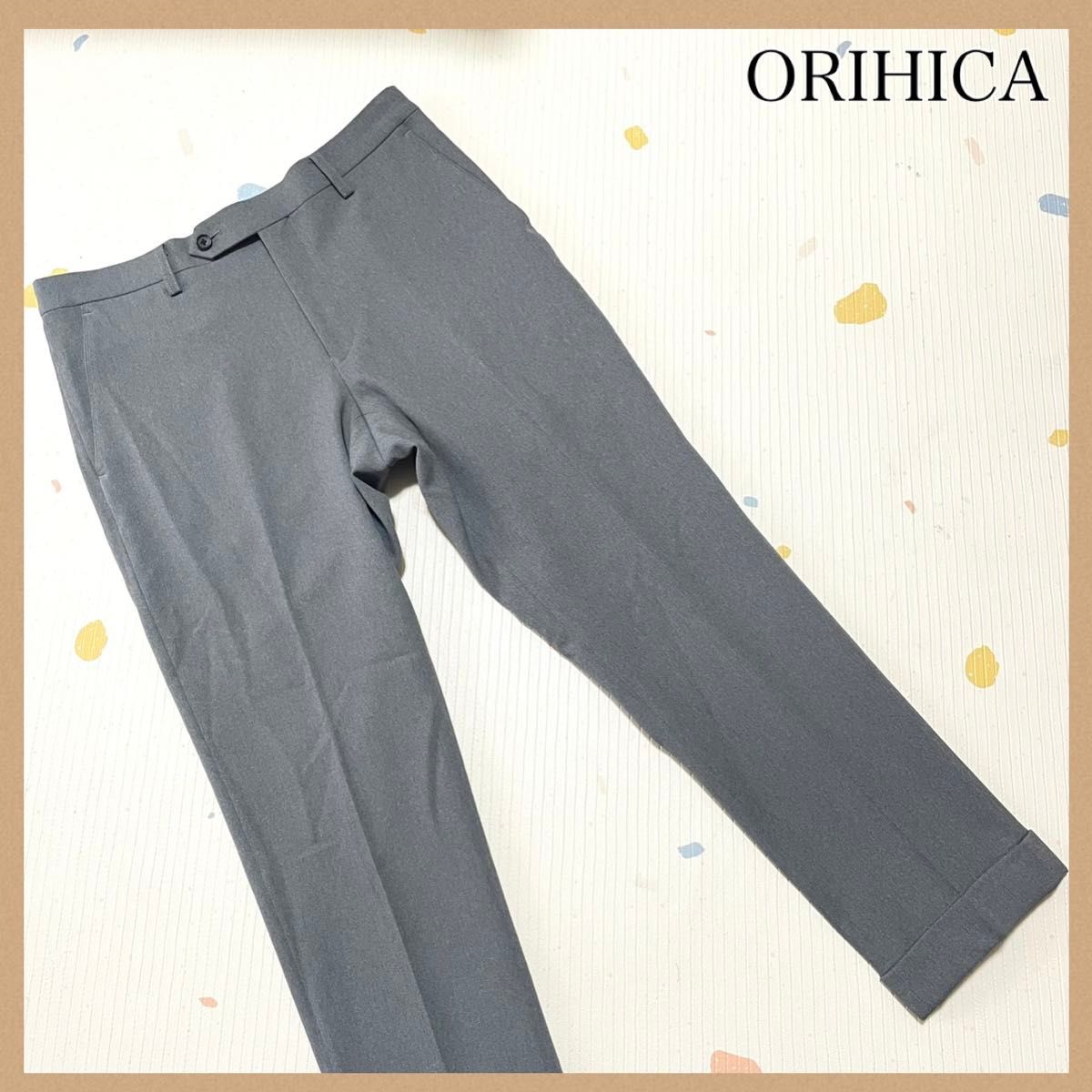 【美品】ORIHICA スラックス パンツ グレー メンズ 76cm ポリエステル素材 ボトムス 無地拍卖