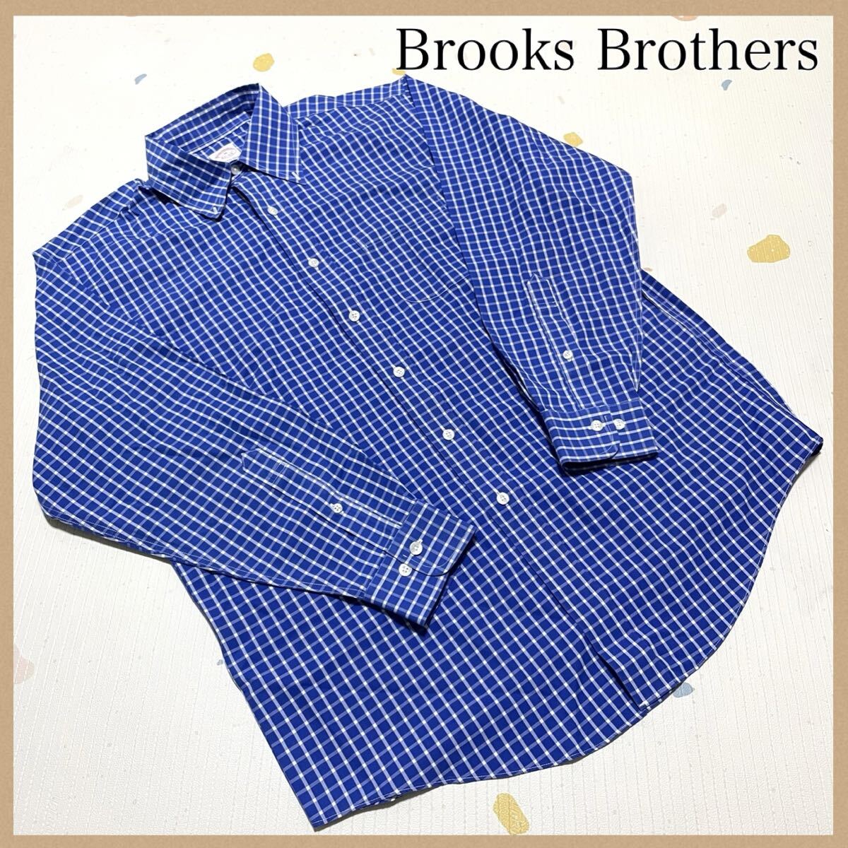 Brooks Brothers ブルックスブラザーズ チェック 長袖 メンズ 長袖シャツ ブルー 青 ボタンダウン拍卖