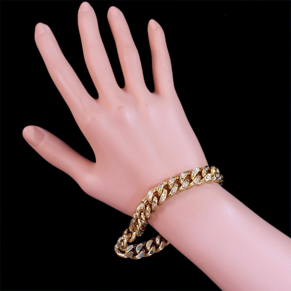 F0742 金の錨、時の微睡み 天然絶品ダイヤモンド1.53ct 最高級18金無垢セレブリティ喜平ブレス 21.5cm 97.0g 10.9mm拍卖