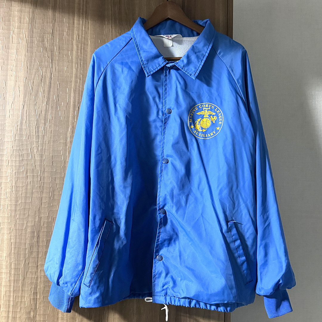 【古着】アメリカ製 WestArk ナイロン コーチジャケット ブルー XL拍卖