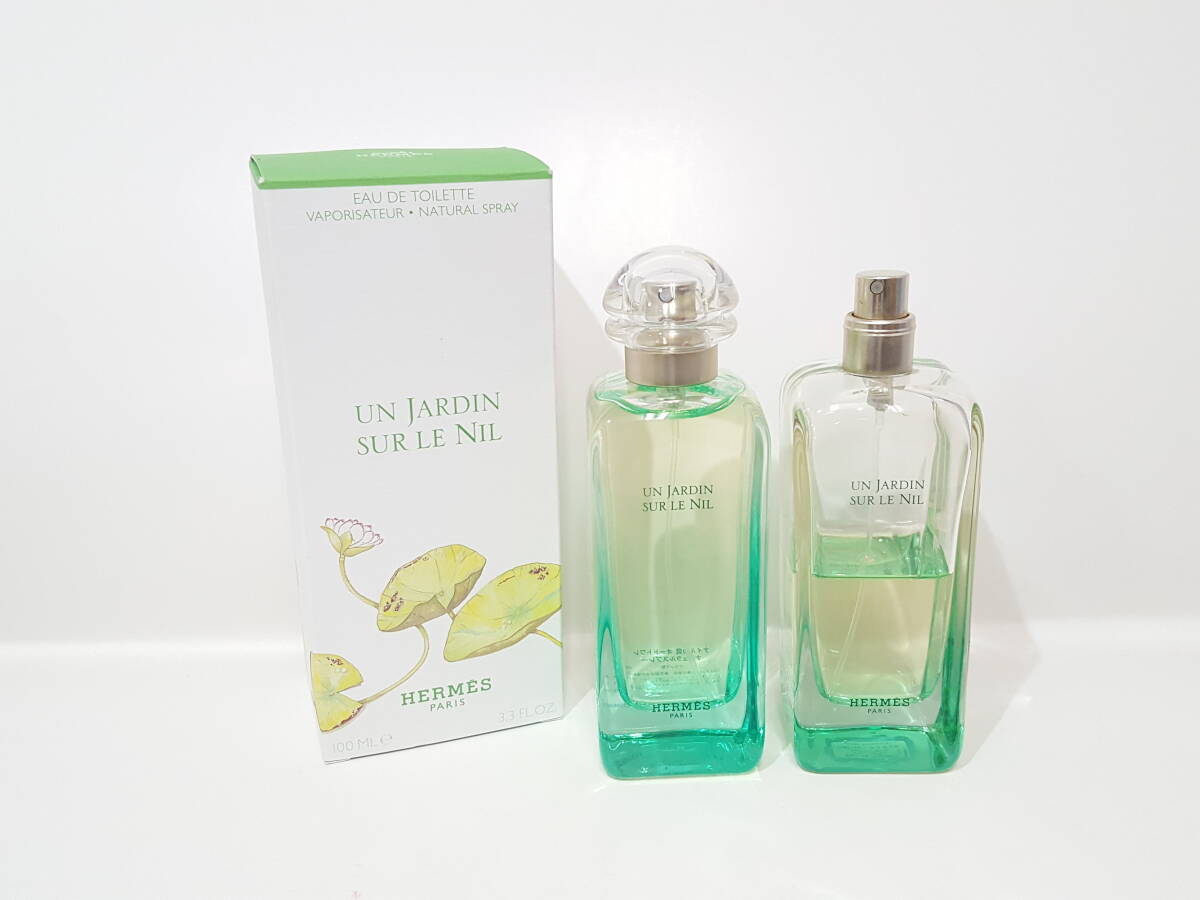 【ほぼ満タン含む】HERMES エルメス UN JARDIN SUR LE NIL ナイルの庭 オードトワレ 2点セット/100mlボトル/香水/フレグランス/04KM102615拍卖