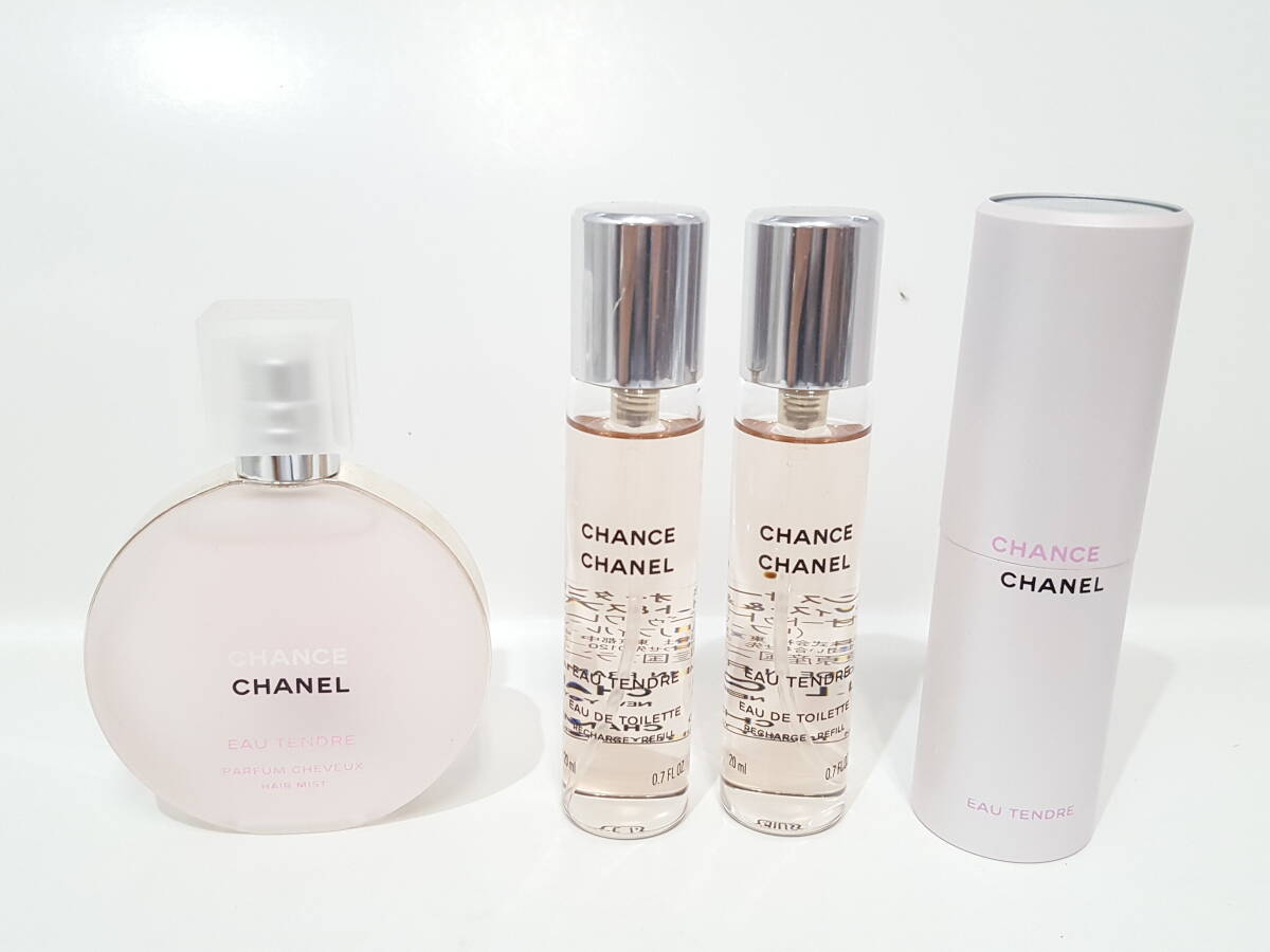 【ほぼ満タン含む】CHANEL シャネル CHANCE チャンス オータンドゥル 香水 ヘアミスト 4点セット/リフィル/ツイスト&スプレイ/04KM102617拍卖