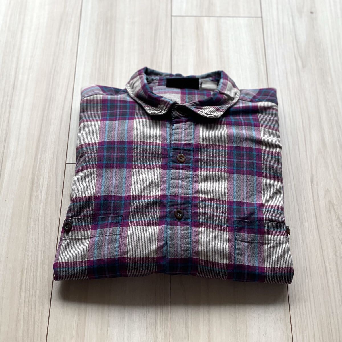 美カラー!超好配色!90s初期!Patagonia コットンシャツ ポルトガル製 L パタゴニア ビンテージ Vintage ネルシャツ レア スペシャル拍卖