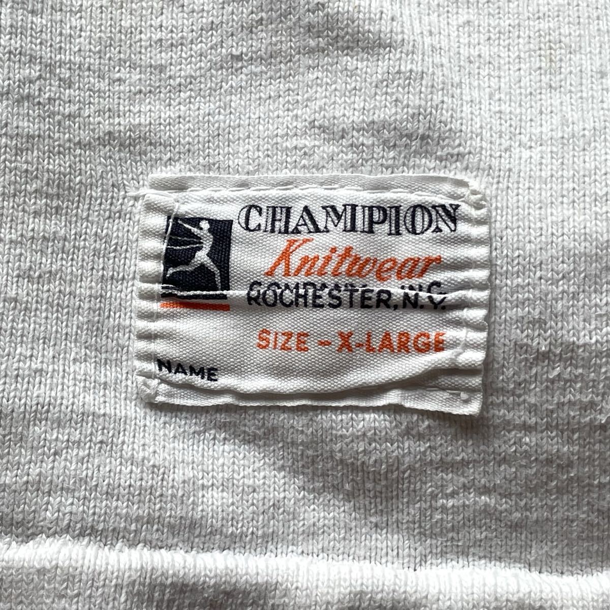 スペシャル!デカランタグ!XL!40s チャンピオン 肉厚コットン フットボールTシャツ 完全無地 champion ビンテージ Vintage レア デカラン拍卖