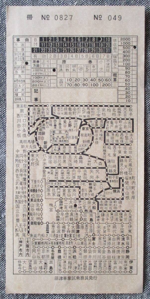 国鉄/静岡局 沼津車掌区乗務員 車内補充券拍卖