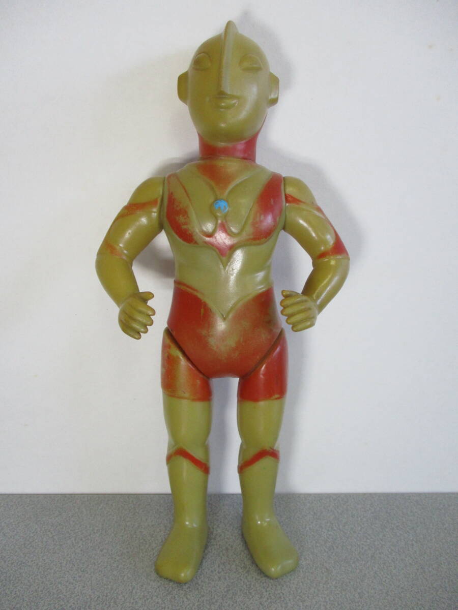 初期マルサン★当時物「ウルトラマン」STソフビ 22㎝「角耳」右腕カンチャク小切れ 検:ブルマァク バンダイ 中嶋製作所 ポピー タカトク拍卖