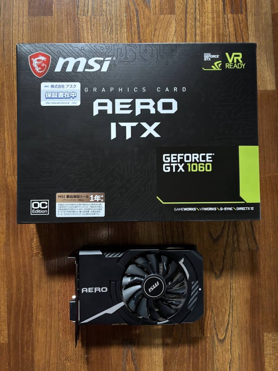 動作品ジャンク MSI GeForce GTX1060 AERO ITX 6G OC (MDMI端子2個中1個不具合有)拍卖