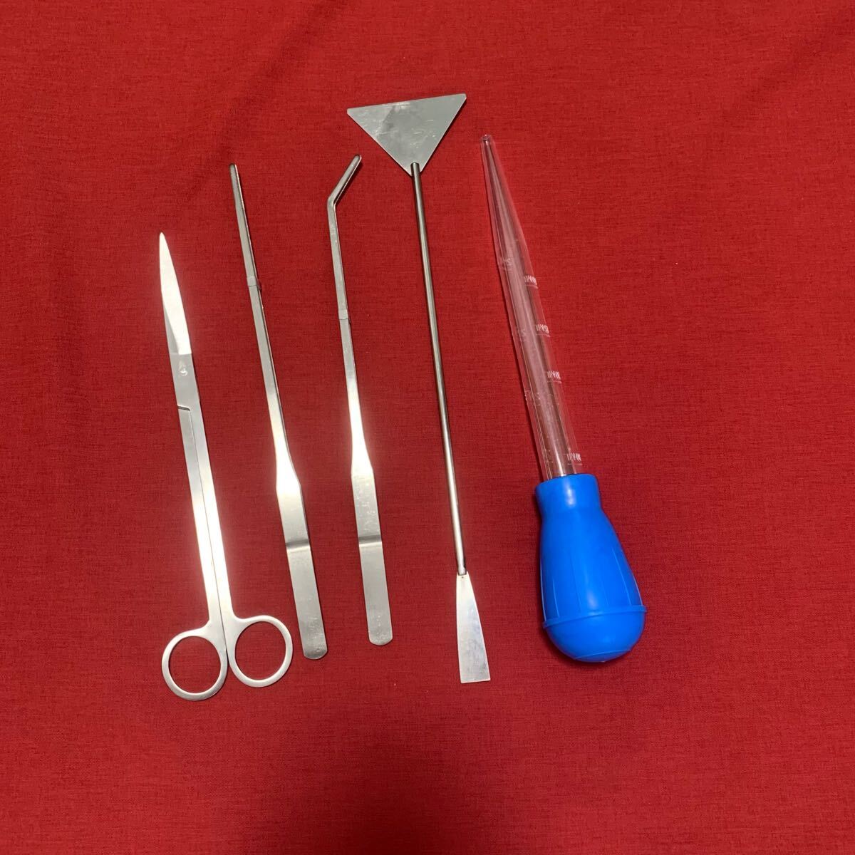 アクアリウム5点セット スポイト ピンセット ハサミ スクレーパー 水草拍卖
