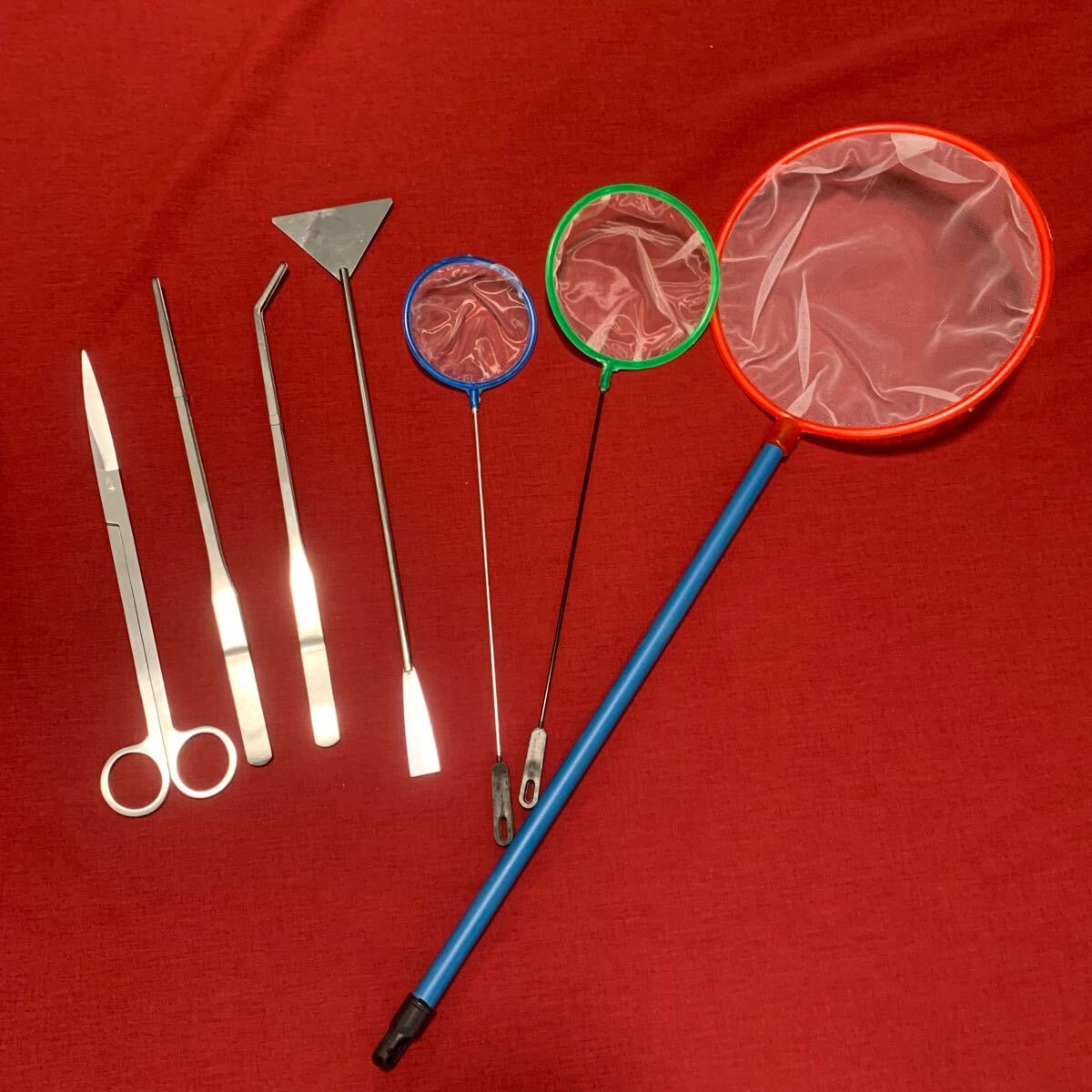 アクアリウム7点セット ピンセット ハサミ スクレーパー ネット 水草トリミング拍卖