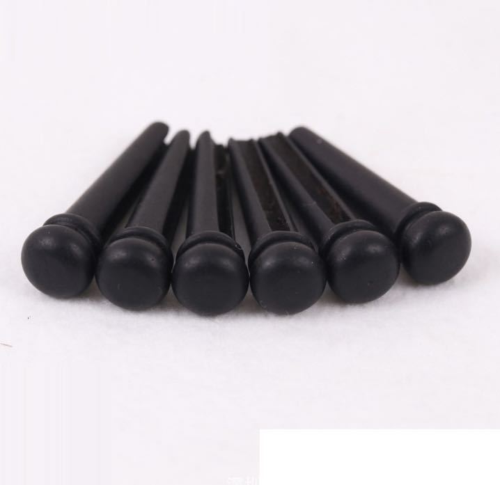 無地 エボニー製ブリッジピン 黒檀6個セット アコースティックギター ギター 拍卖