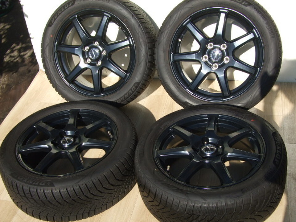 新品同様 PRD マットブラック インサイト ジェイド リーフ GUDインプレッサ レヴォーグ ノアVOXY 7J 114.3 +48 2025年製 215/50R17 4本 A11拍卖