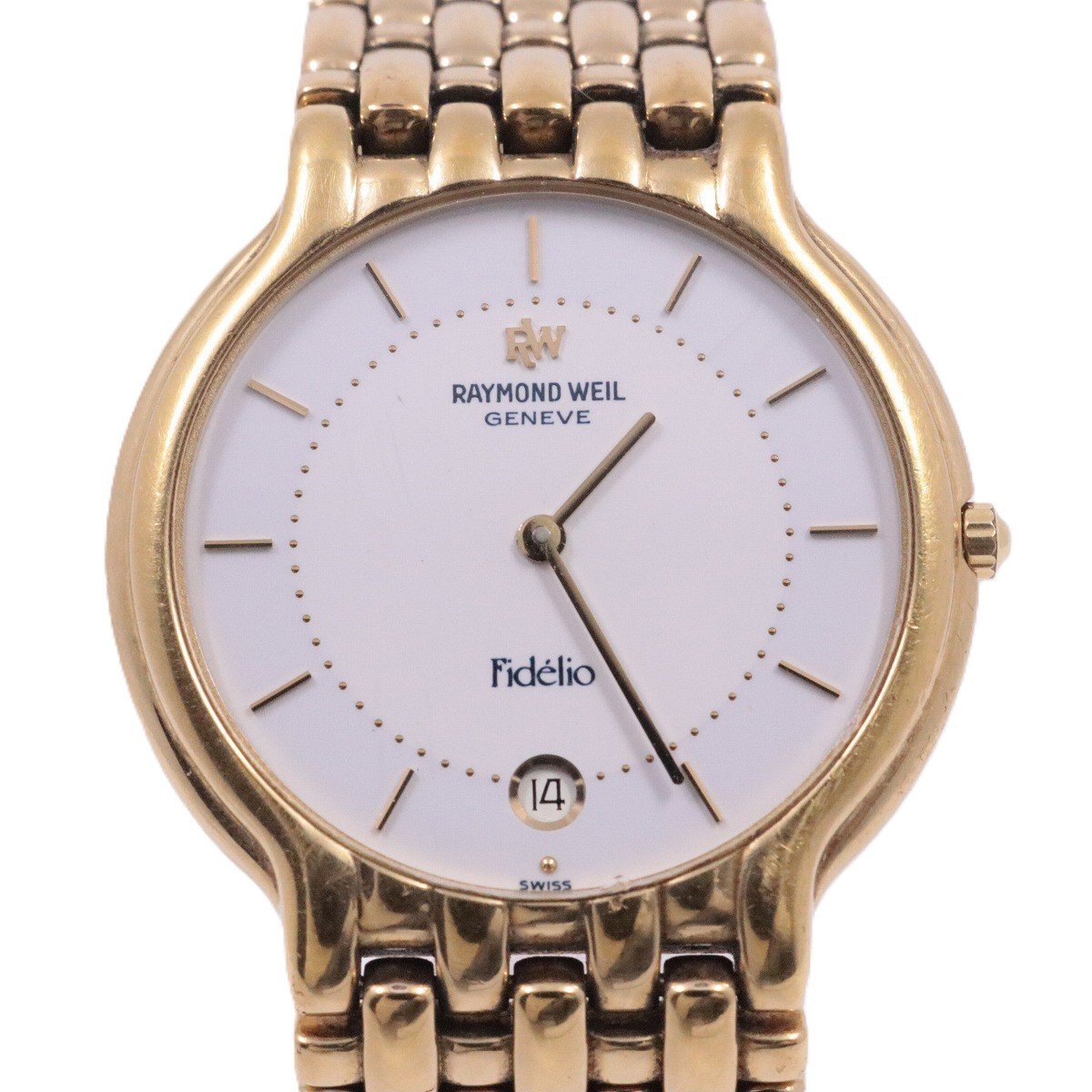 レイモンドウィル Fidelio クォーツ メンズ 腕時計 18Kゴールドメッキ 白文字盤 4802【いおき質店】拍卖