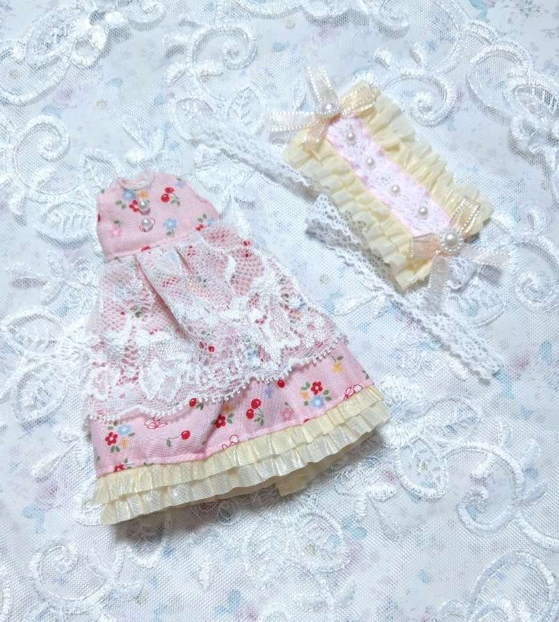 *1/12サイズ ドール お洋服 OF アウトフィット ワンピース ドレス セット*【Pink Cherry Ⅱ】拍卖