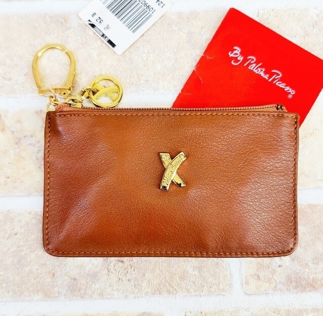 未使用 パロマピカソ ヴィンテージ レザー コインケース イタリア製 ブラウン キーリング付 デットストック Paloma Picasso拍卖